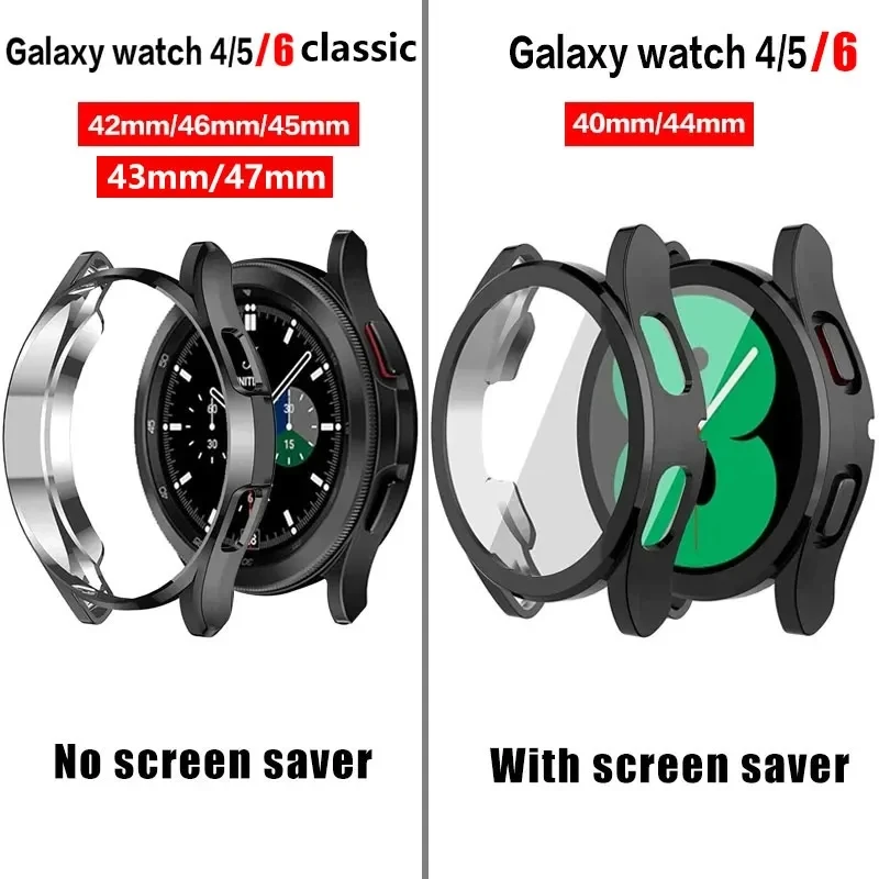 Soft Watch Case For Samsung Galaxy Watch 6 Classic 47mm 43mm/4 Classic 46mm Bumper Protective Cover Galaxy Watch 6 5 4 44mm 40mm