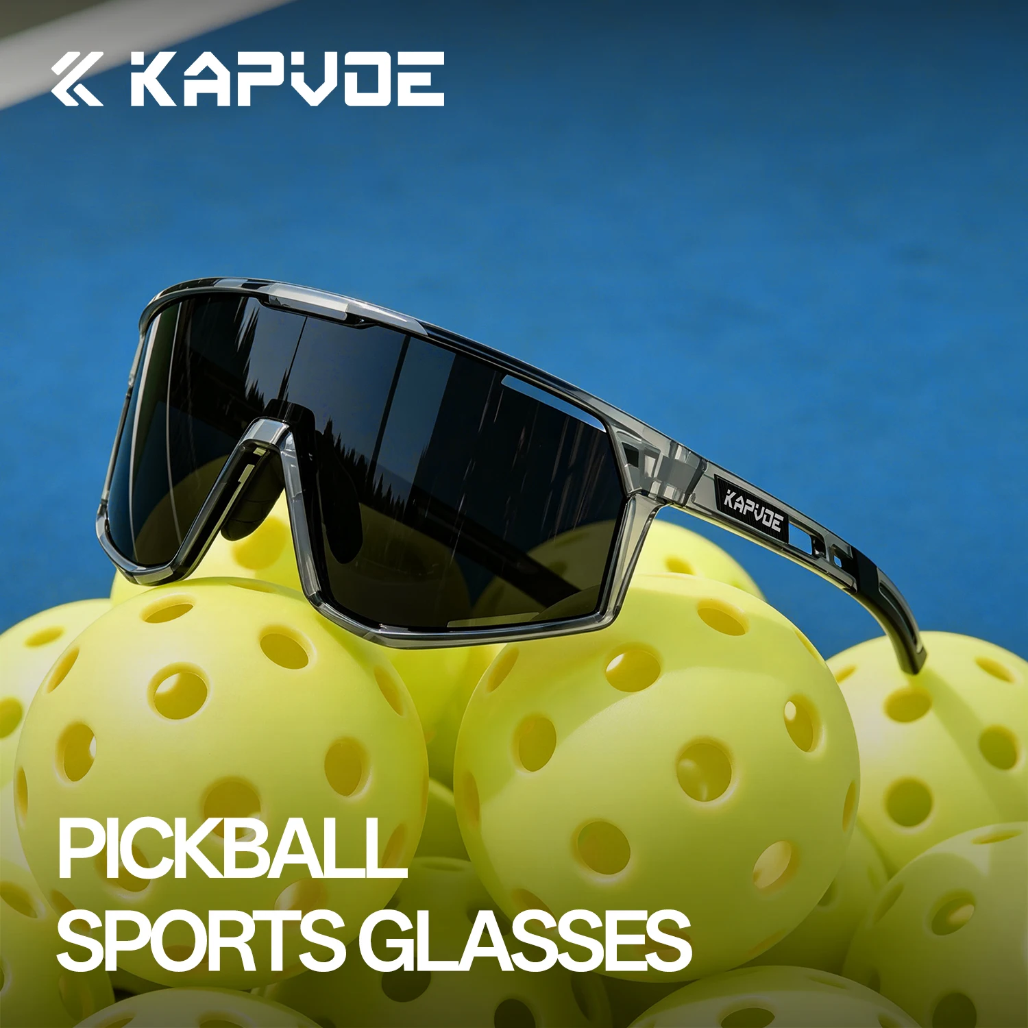KAPVOE HD Photochromic Pickleball Sunglasses Stylish Sports Impact Resistant Vented Glasses Outdoor Tennis Golf Running Glasses