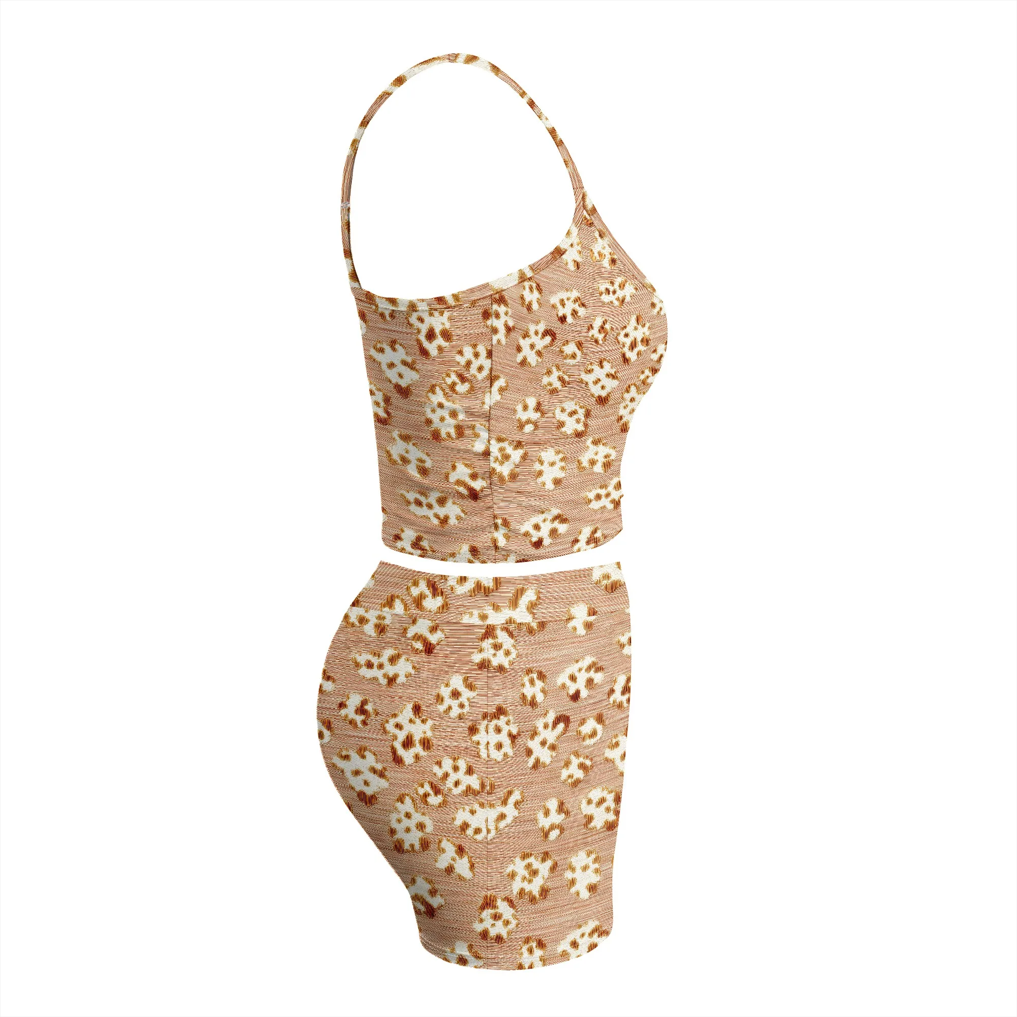 Floral Print Cami Set, Smocked Bodice Romper, Summer Beach Outfit, Women's Two Piece Shorts Suit, S-2XL