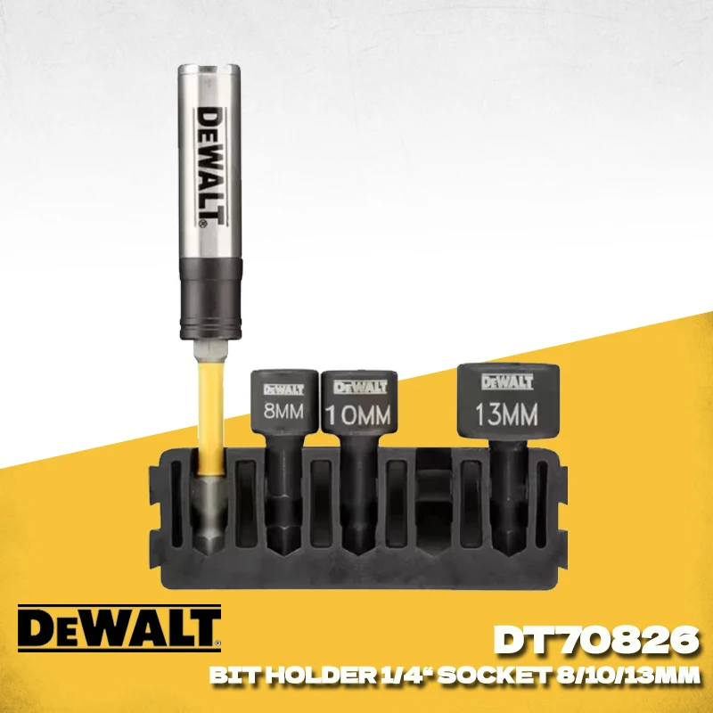 

DEWALT DT70826 Stubby гайковерт и держатель бит, совместимый с TOUGHCASE, 4 шт., аксессуары для инструментов