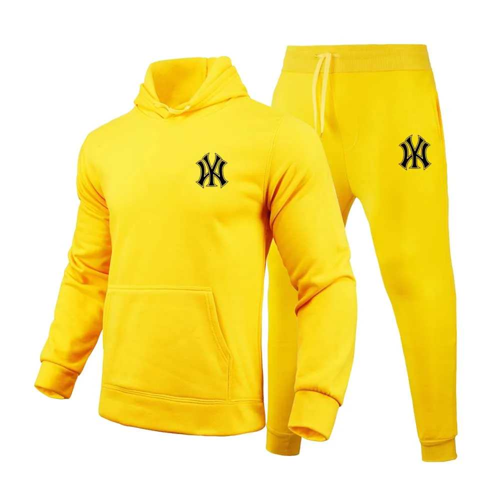 

2 Pieces Sets Tracksuit Hooded Sweatshirt +drawstring Pants Male Sport Hoodies Running Sportswear Men Brand Autumn Winter