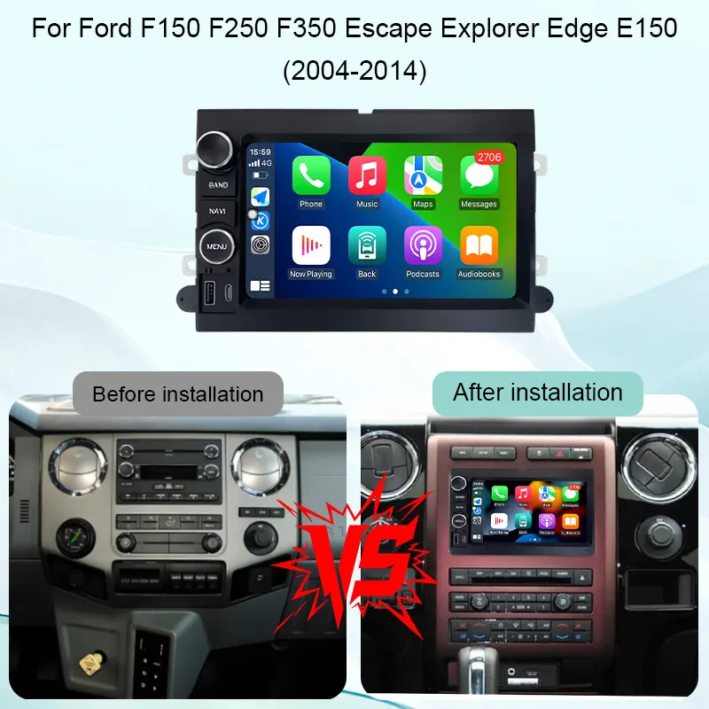 For Ford F150 F250 F350 Escape Explorer Edge E150 2004-2014 Android16 7