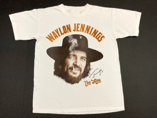 

Waylon Jennings хлопковая футболка с коротким рукавом LI58