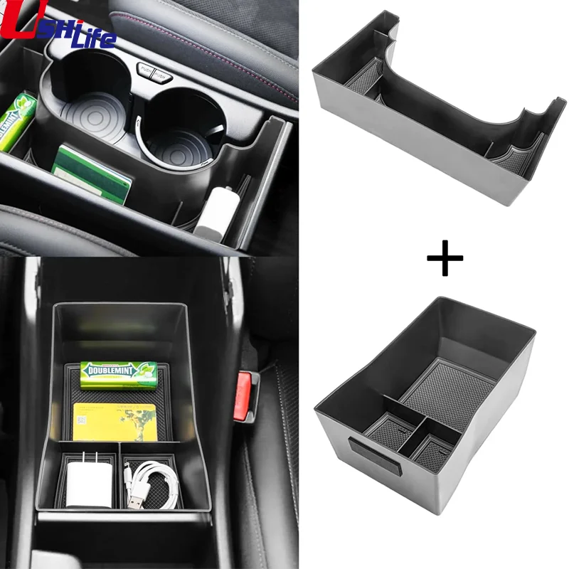 

Для Kona Hybrid SX2 PHEV 2024 2025 органайзер для центральной консоли лоток подлокотник ящик для хранения многослойный ящик для хранения уборки автомобильных аксессуаров