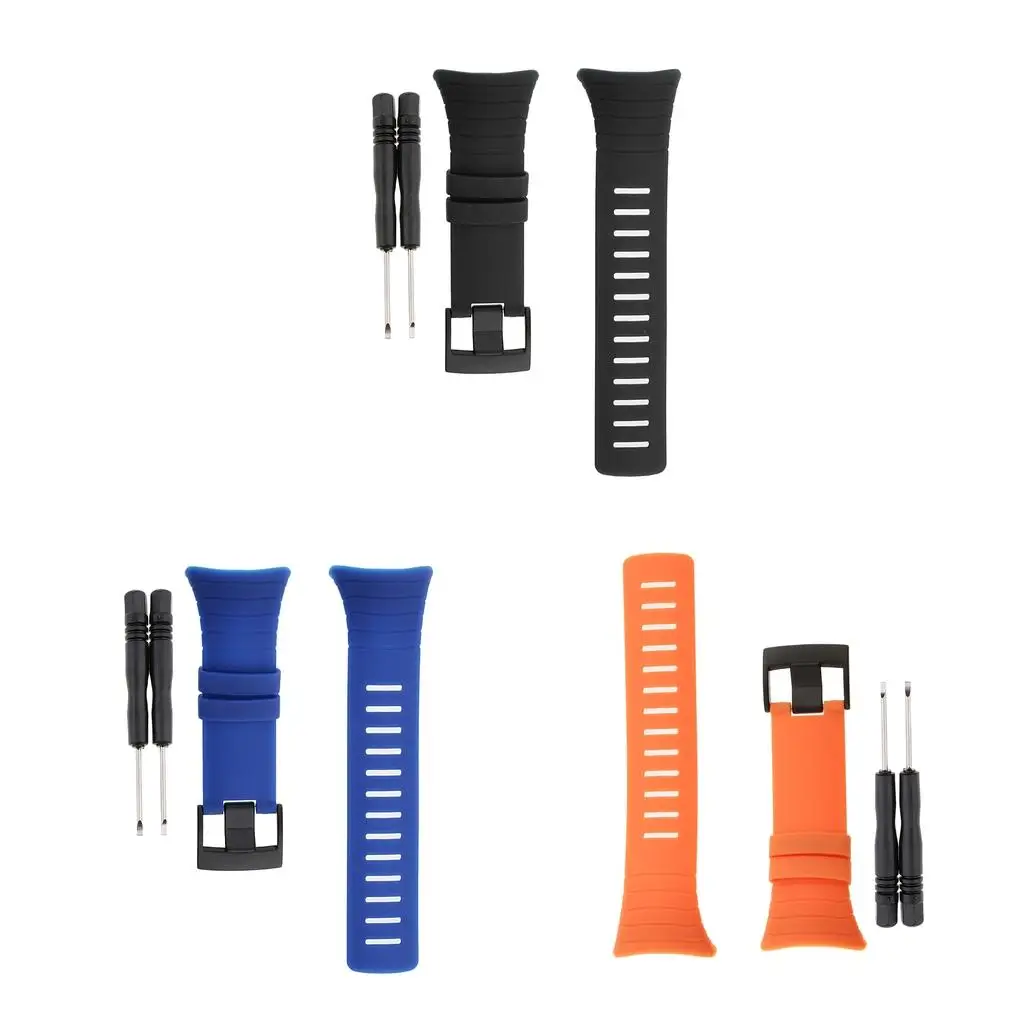

Silicone Rubber Watch Band Replacement 24mm Waterproof Sturdy Wristband for Suunto Core Everyday Wear