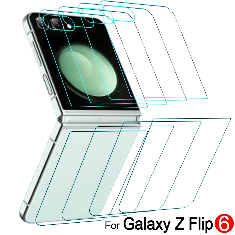 

Закаленное стекло для Samsung Galaxy Z Flip 6, защита для переднего и заднего экрана для Galaxy ZFlip6, полноэкранная пленка, прозрачная защита
