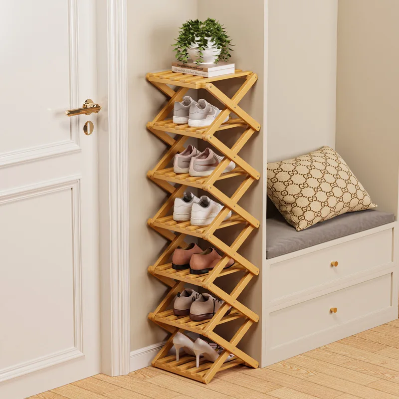 

Foldable Shoe Rack Multilayer Space Saving No Assembly Needed for Home Dormitory
