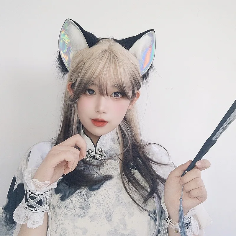 Novo estilo animal bonito de pelúcia raposa orelhas de gato gótico bandana lolita orelhas headwear peludo artificial cosplay natal acessórios para o cabelo