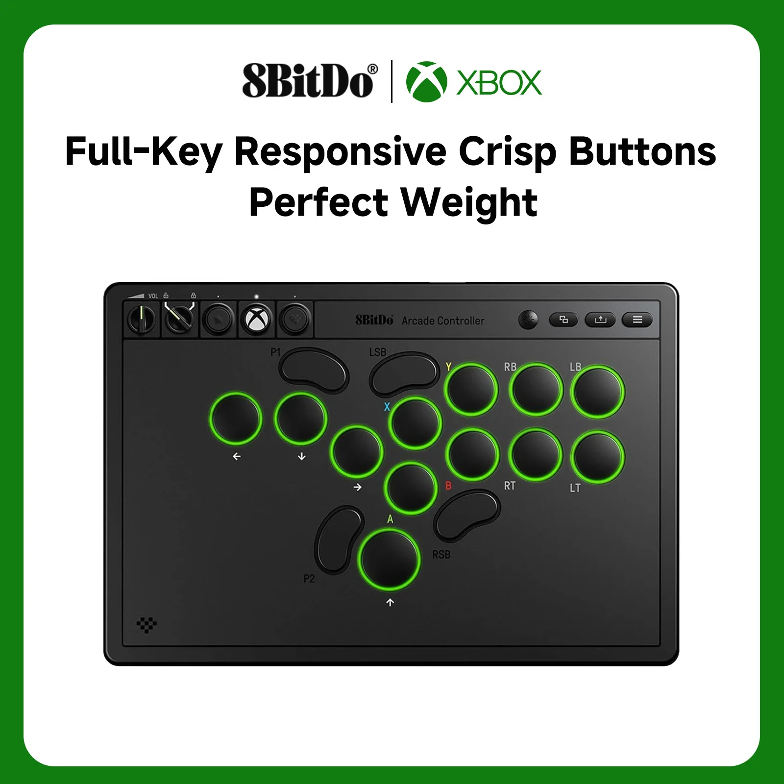 

8BitDo Arcade Controller 2.4G Wireless, Programmable Buttons, Hot-swappable PCB,RGB Lighting For Xbox Series X|S, Xbox One & PC