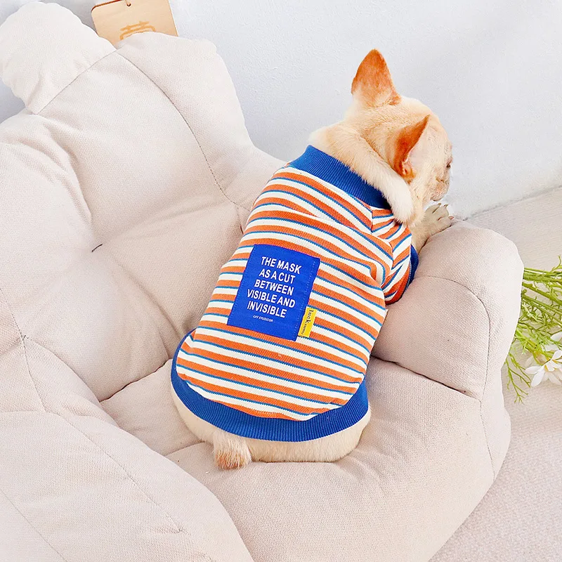 Cozy Pet Clothing Dog Clothes Cotton Stripe Clothes Fall Winter Warm Coats Cute Dog Sweaters Durable Puppy Clothes Casual