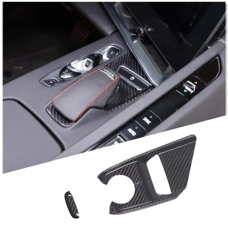 

For Chevrolet Corvette C8 Z51 Z06 2020 + Car Center Control Button Panel Cover Real Carbon Fiber Interior Accessories 2 Pcs