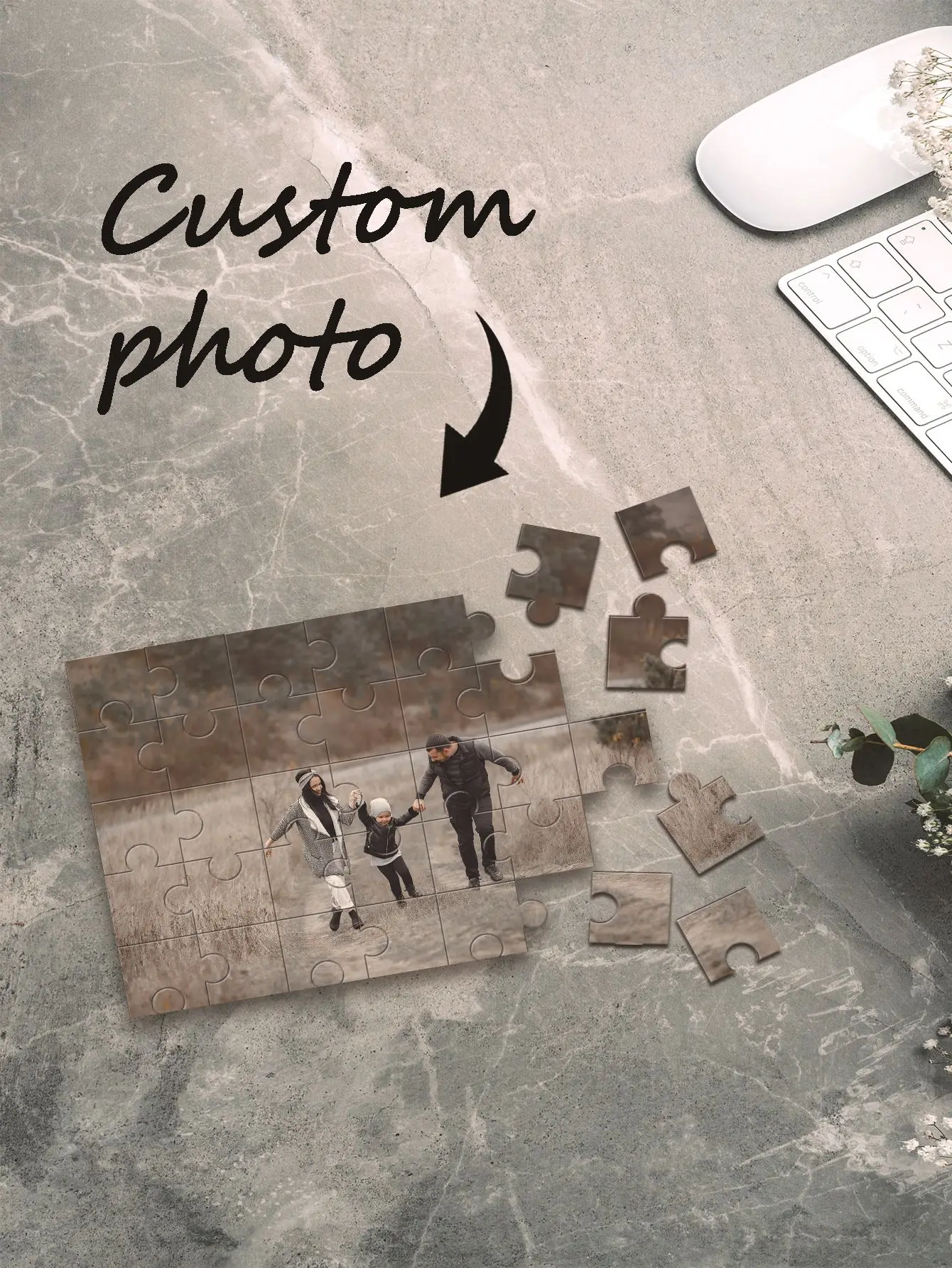 35/300/500/1000 قطعة شخصية مخصصة صور لغز الأسرة التذكارية أو مناسبة خاصة هدية غرفة الديكور الزينة Exq