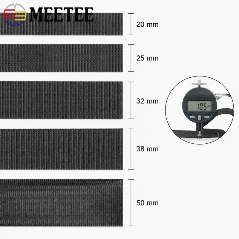 20Meters 20/25/32/38/50mm Nylon Webbing Band for Strap Belt Knapsack Ribbon Tapes DIY Bag Clothes Binding Sewing Accessories