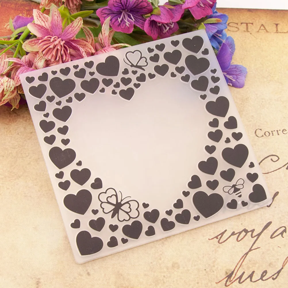 

Embossing Template Plastic Heart Stencil for DIY Scrapbook Album Decor Paper Craft Cutting Dies Die Cuts for Making