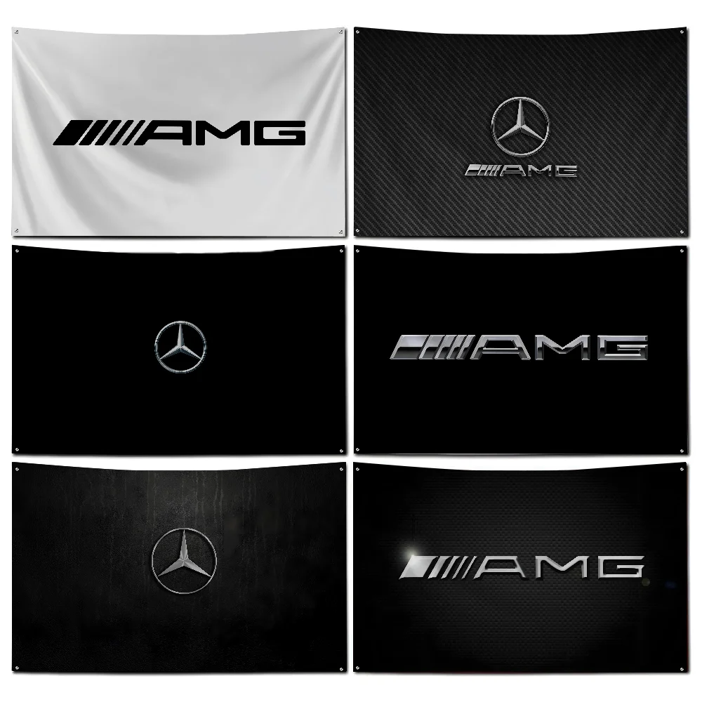 M-Mercedes Amg  Flag Workshop Flags Room Decor Flag  Outdoor Decorations  Flags for Rooms Four Hole Flag