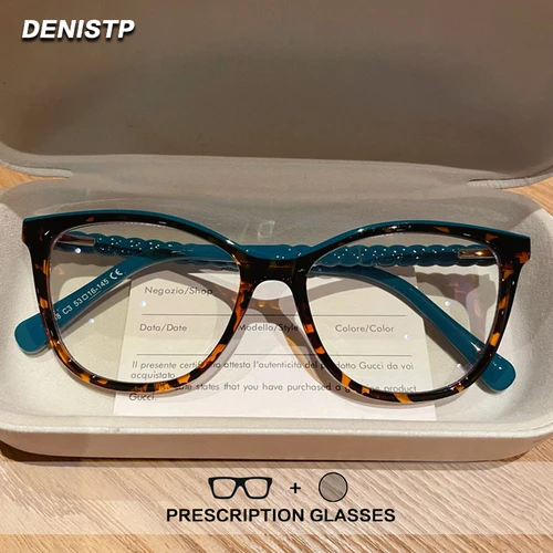 Imagen 1 del producto ISLINO TR90 gafas de lectura antiluz azul para mujer, gafas fotocromáticas con prescripción de ojo de gato, gafas de lujo para hipermetropía y miopía