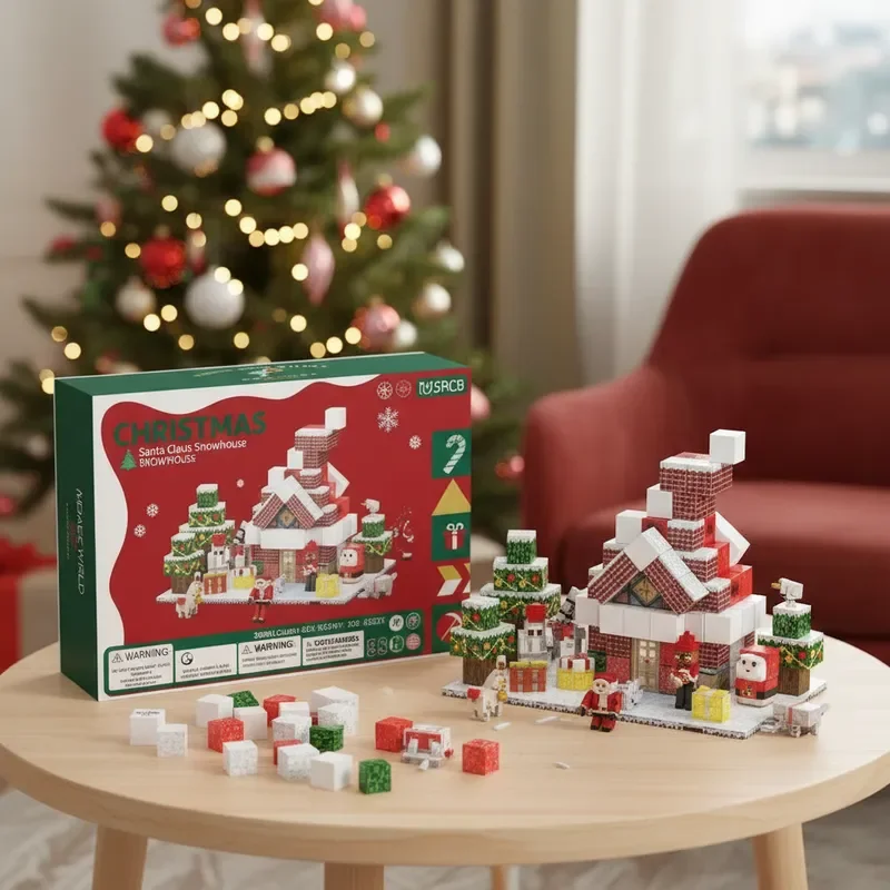창의적인 STEM 자석 블록 어린이 장난감, DIY 마이 크리스마스 장면 월드 자석 세트, 크리스마스 생일 선물