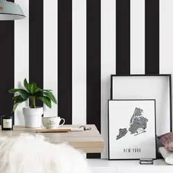 Black and White Stripe Peel and Stick Removable Wallpaper Self Adhesive Contact Paper for Room Vinyl Film Roll Waterproof