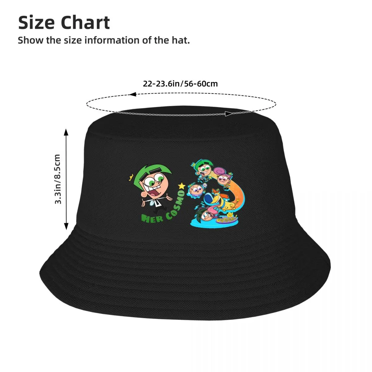 Fairly Oddparents - Cosmo Bucket Hats Panama For Kids Bob Hats Outdoor Fisherman Hats Summer Beach Fishing Unisex Caps