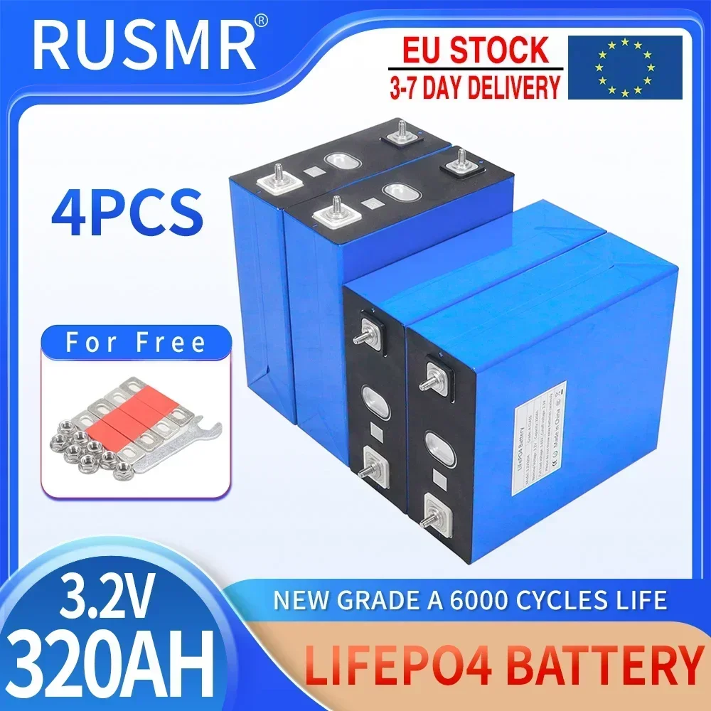 Fast Delivery 4PCS 3.2V 50Ah 100Ah 320Ah lifepo4 Lithium Iron Phosphate Battery Pack DIY 12V 24V 36V 48V Solar Rechargeable Cell