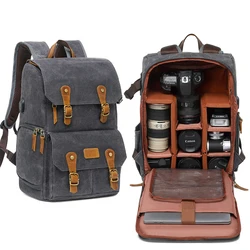 Photography Retro Batik Canvas backpack w USB Port fit 15.6inch Laptop Waterproof Men Camera Bag Carry Case for DSLR Drones