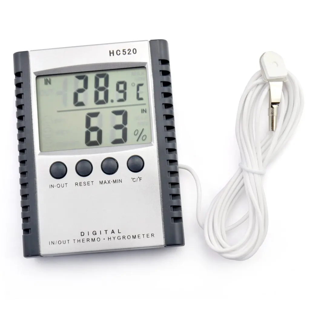 Digital LCD Display HC520 Humidity Temperature Meter Monitor Sensor Indoor Outdoor Thermometer Humidity Meter With Probe
