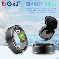 EIGIIS 2024 Nuovo Smart Ring Ossigeno nel sangue Monitor della frequenza cardiaca IP58 Impermeabile Bluetooth-Compatibile5.0 per uomini Donne per Android IOS