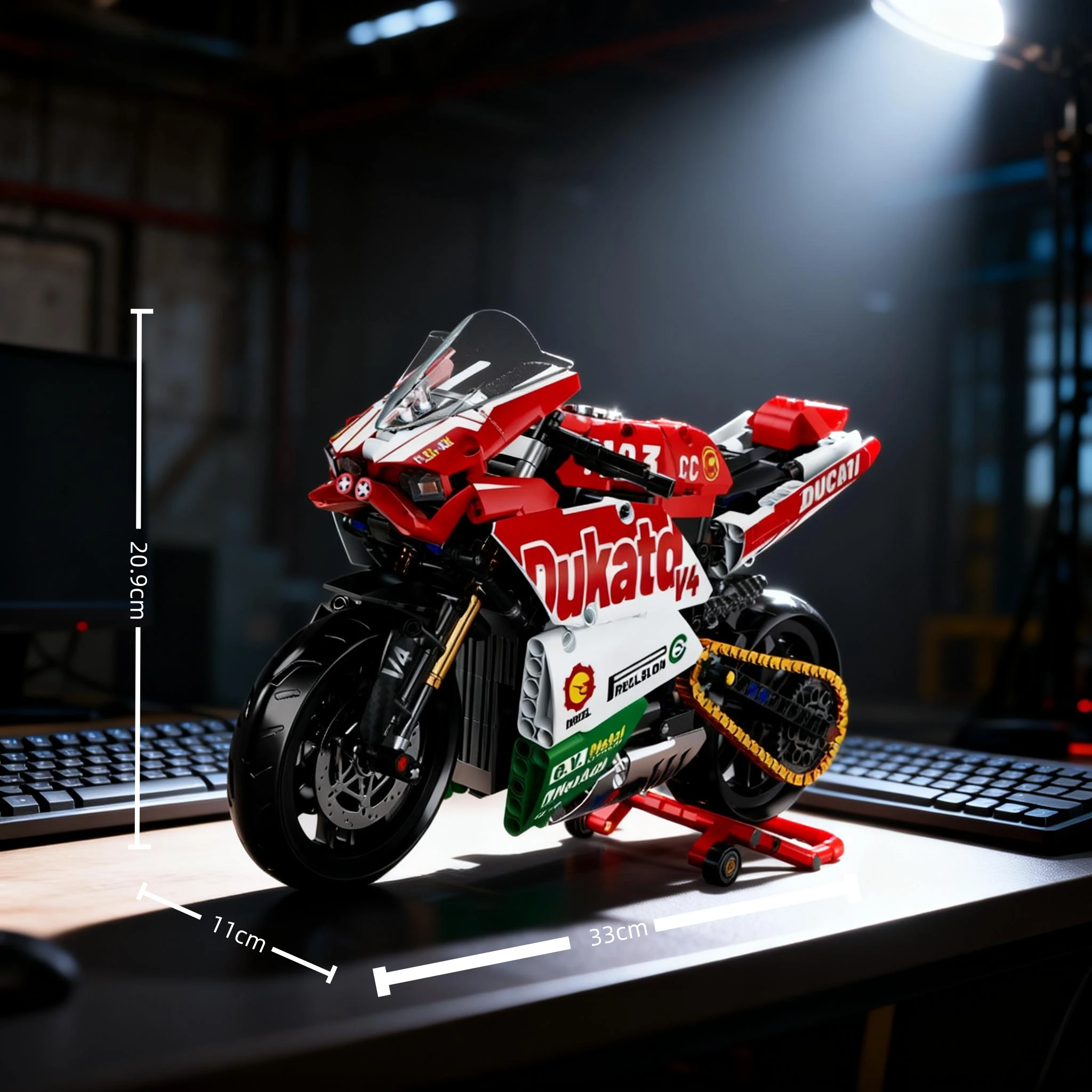 Famosi blocchi di costruzione per motociclette V4 Set Kit modello super moto da corsa tecnica per bambini Giocattoli assemblati Regali per ragazzi e ragazze