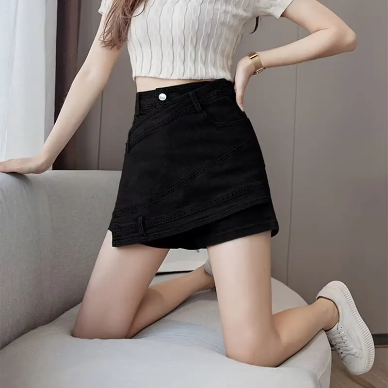 Y2k 청바지 리프트 엉덩이 헐렁한 청바지 바지 여성용 여름 의류 반바지 여성 데님 빅 사이즈 Coquette Jorts Clothing Flared