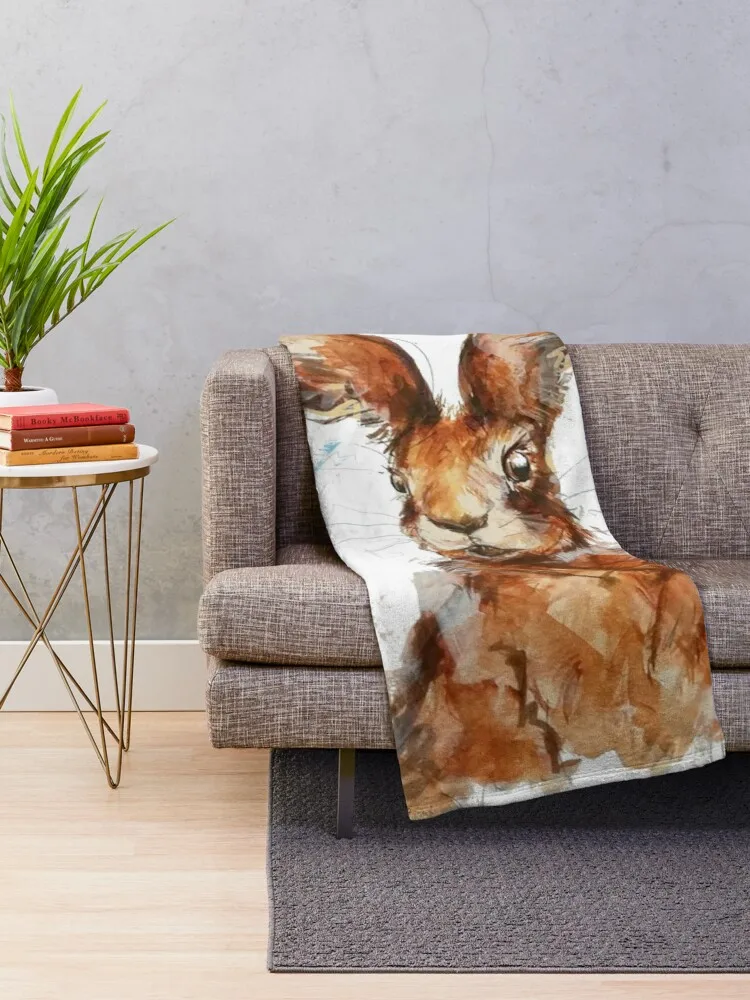 Watercolour Hare Painting Throw Blanket flannels crochet crochet blankets for sofa comfort recieving blankets