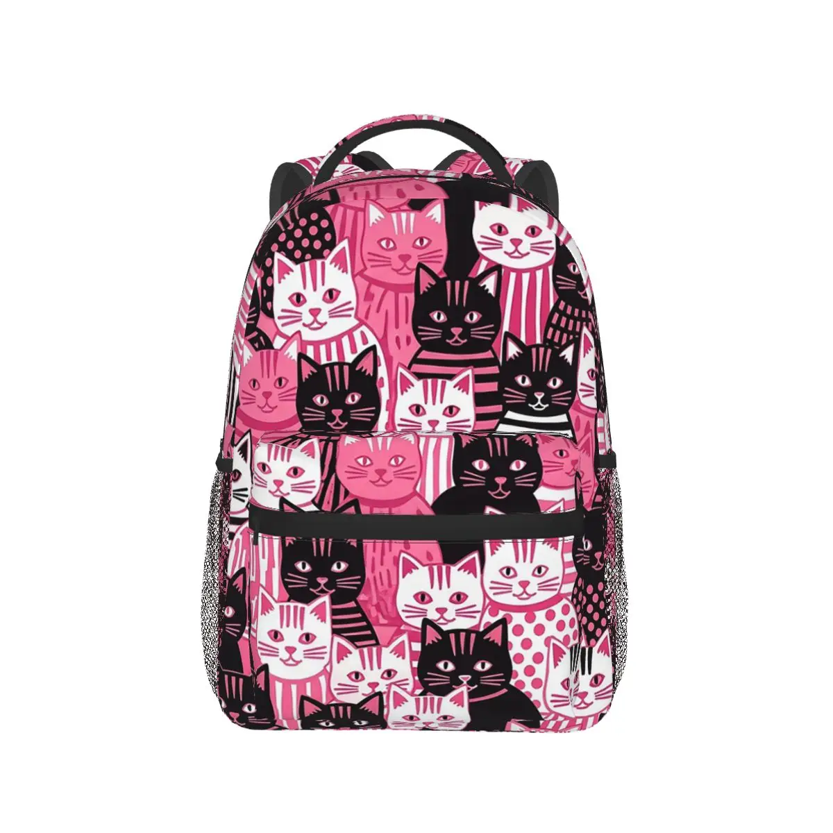 

Pink Cute Cats Lovely Kitten Backpack Hot Sale Daypack Large Capacity Kids BookBag School Bag Shoulder Bags for Men Women