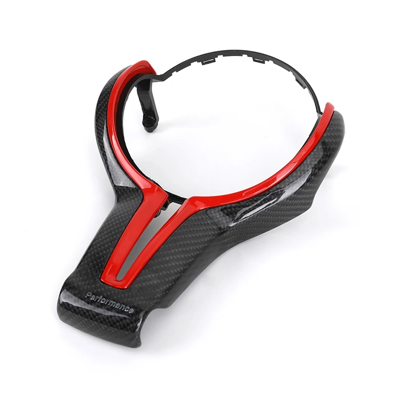 

M Performance Red Insert Carbon Fiber Steering Wheel Cover Trim for BMW F07 F10 M5 F20 F30 F31 F32 F36 M3 F80 M4 F82 E90 E92