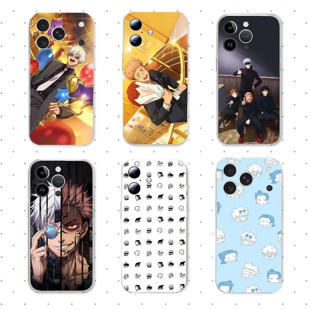 

Милый аниме-чехол J-Jujutsu-Kaisen-S для iPhone 17, 16, 15, 11, 13, 14 Pro Max, 7, 8 Plus, X, Xr, Xs Max, SE2020, 12 mini, прозрачный