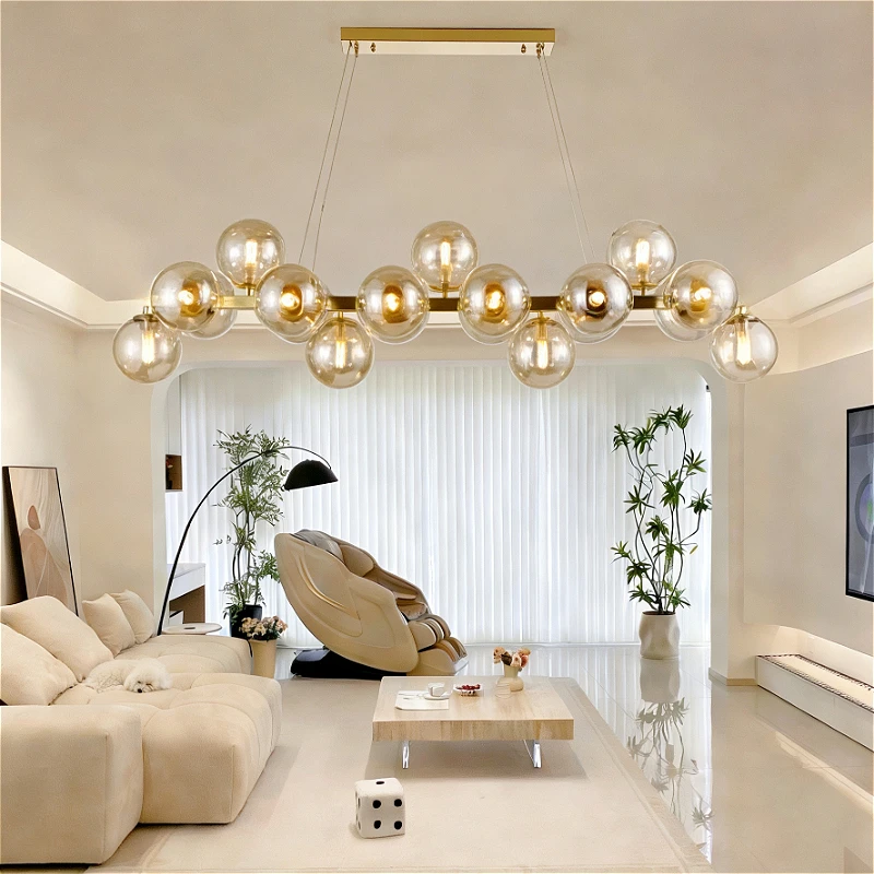 

Modern Round Restaurant Metal LED Pendant Light Stylish Minimalist Home Decoration for Living Room Bedroom Hall Hotel Chandelier