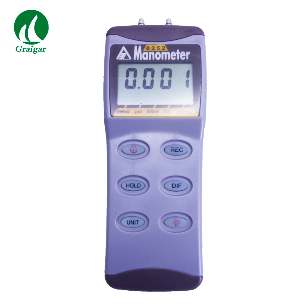 AZ8252 Digital Manometer Differential Pressure Meter Vacuum Gauge 0-2Psi