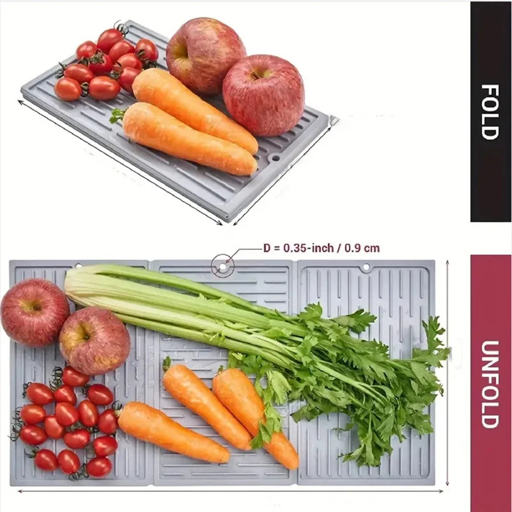 

Утолщенный силиконовый дренажный коврик — нескользящий, теплоизоляционный и складной для кухонной мойки, кухонный предмет для хранения