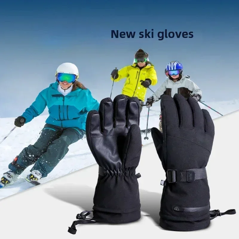 Guanti da sci invernali a cinque dita Guanti da sci caldi per moto da snowboard impermeabili Touch Screen Sport all'aria aperta per uomo donna