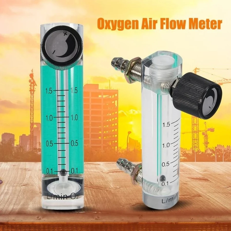 Air Oxygen Gas Flow Meter Flowmeter Caudalimetro Counter Flow Indicator O2 Oxigen Gas Meter Flow Device Switch 0.1-1.5L/min