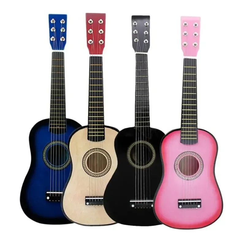 Mini 23-inch 6-string Solid Wood Multi-colored Beginner Universal Acoustic Guitar Instrument