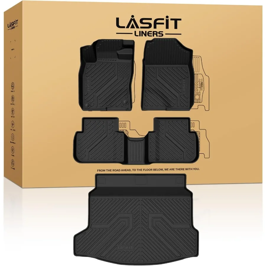 

All Weather Custom Fit TPE Car Floor Liners for 11th Gen Honda Civic Hatchback 20222026 Includes 1st 2nd Row and Trunk Mats Dur