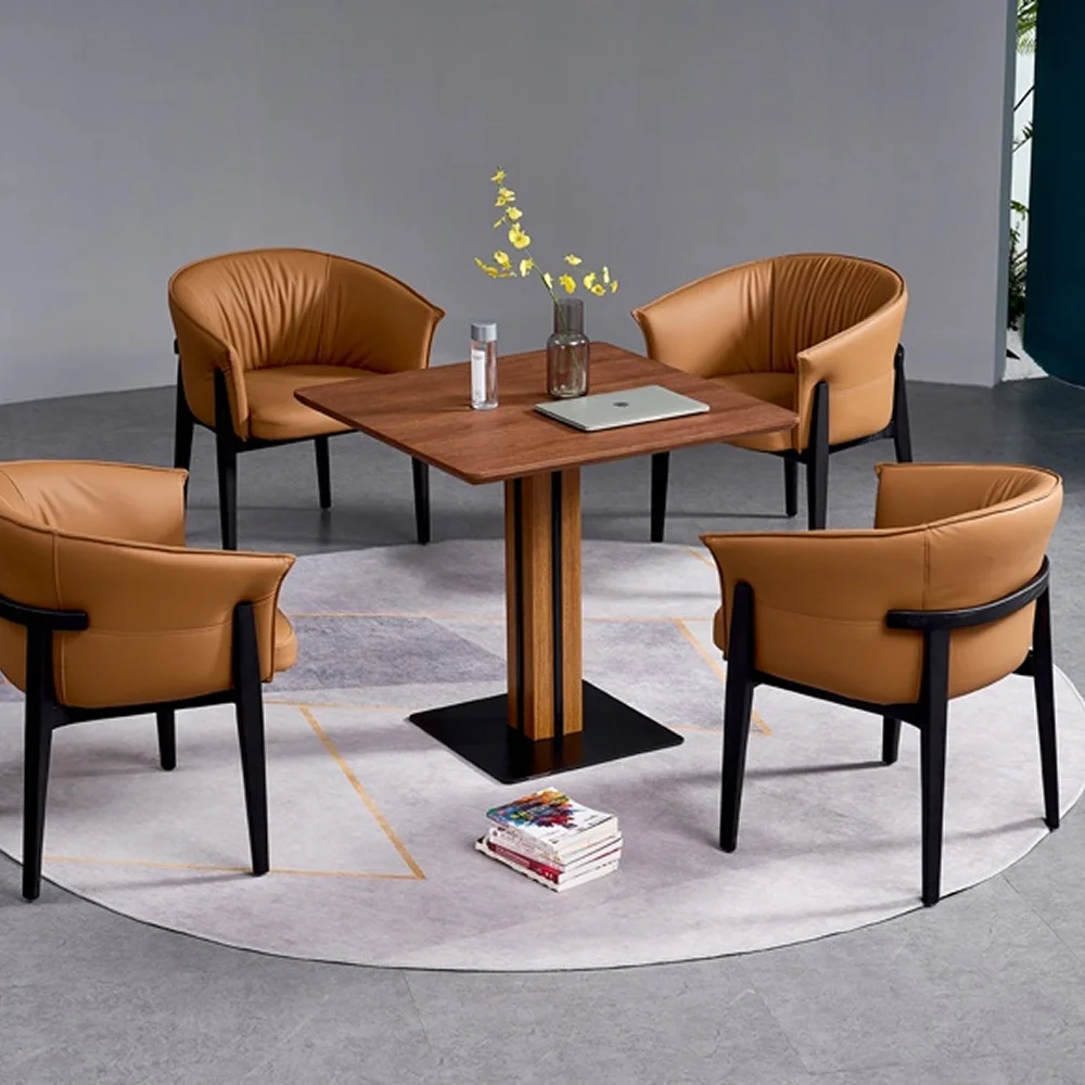 Modern Design Table And Chair Set For Coffee Shops Sweet Shops And Shopping Malls Comfortable Four-Seater With Stylish Table