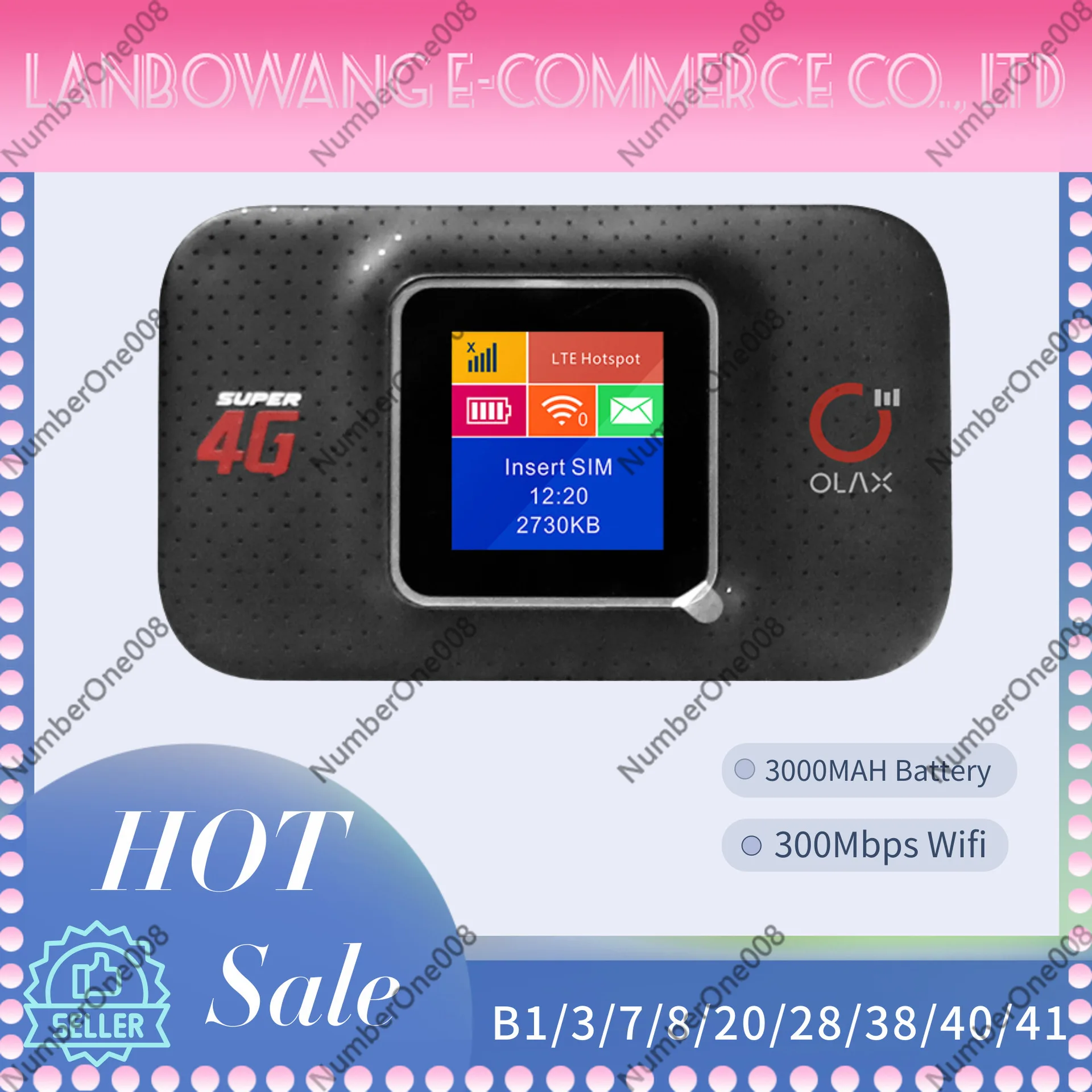 4G Portable Wireless Router B28 Malaysia Band 3000mAh Long Battery Life Display Computer Car Mobile WiFi Hotspot