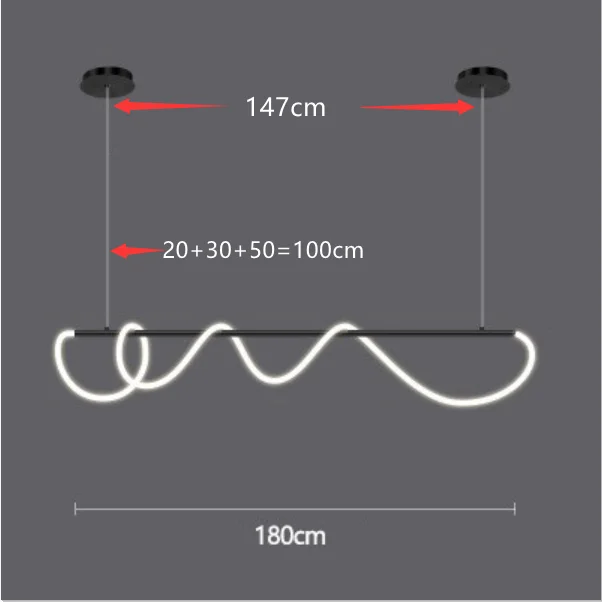 Moderne Lange Slang Led Plafond Kroonluchter Voor Tafel Eetkamer Keuken Bar Hangende Verlichting Ophanging Ontwerp Lusters Armaturen