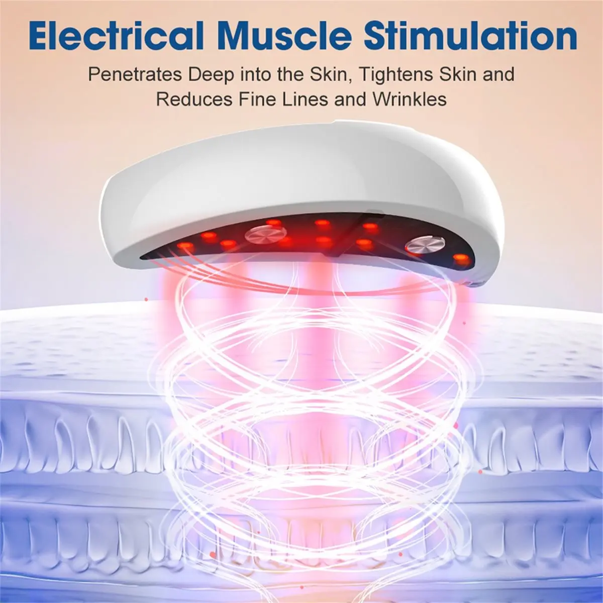 [Vend for]Red Light Eye Massager with EMS Anti-Aging Eye Care Device Reduce Bags & Dark Circles Portable White