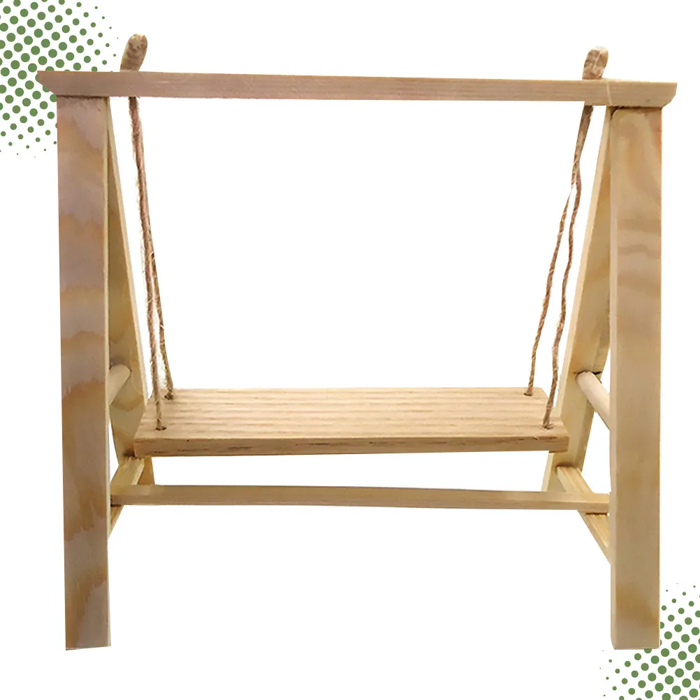 

1Pcs Mini Swing Wood Furniture Layout Prop for DIY Painting Supplies Solid Color Lightweight Stable Dollhouse Accessory Premium