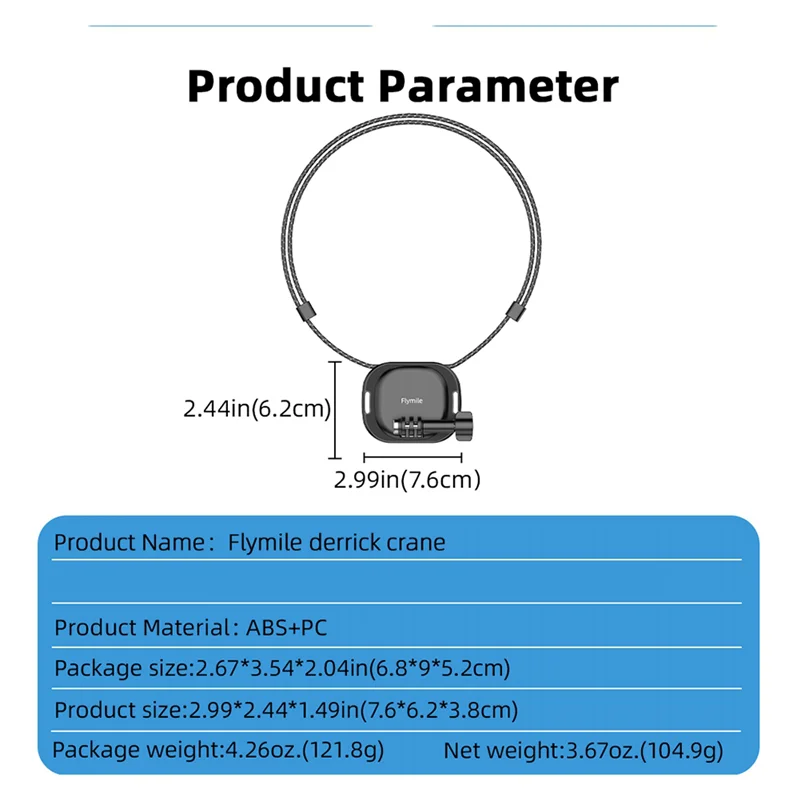 ABDE-Flymile Magnetic Neck Strap Hold Mount For Action 3 Action 2 Pocket 3 Action Chest Magnetic Mount Set