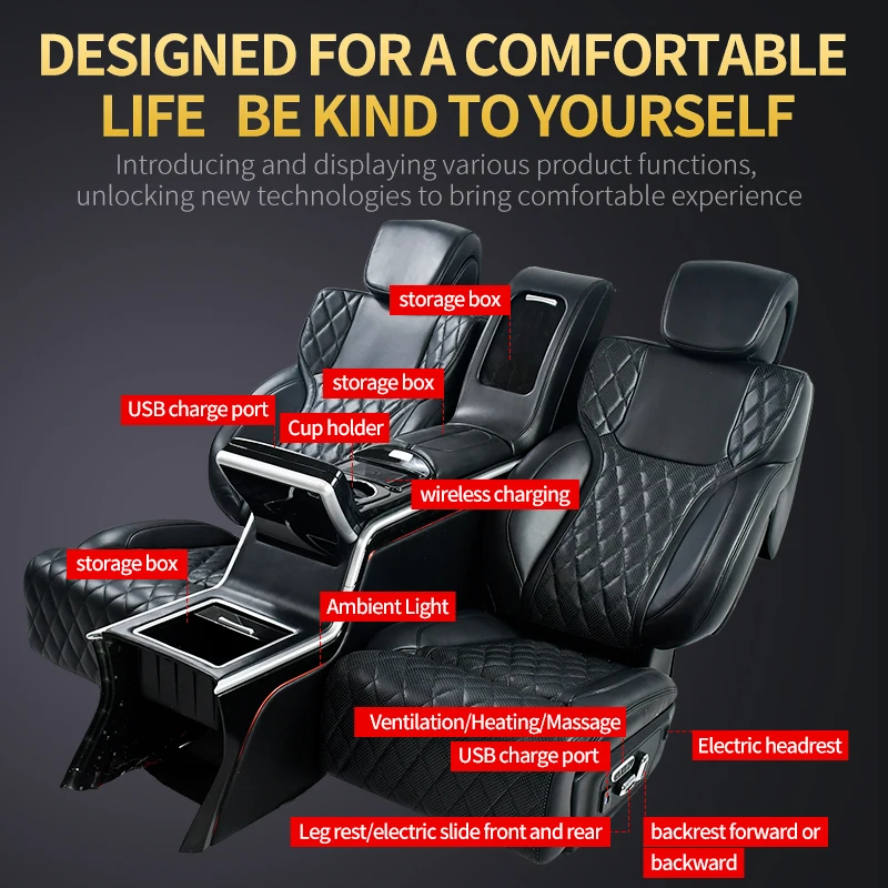 SUV Short Armrest Rear Seat Upgrade LX570  LC200 LC300 Patrol Prado