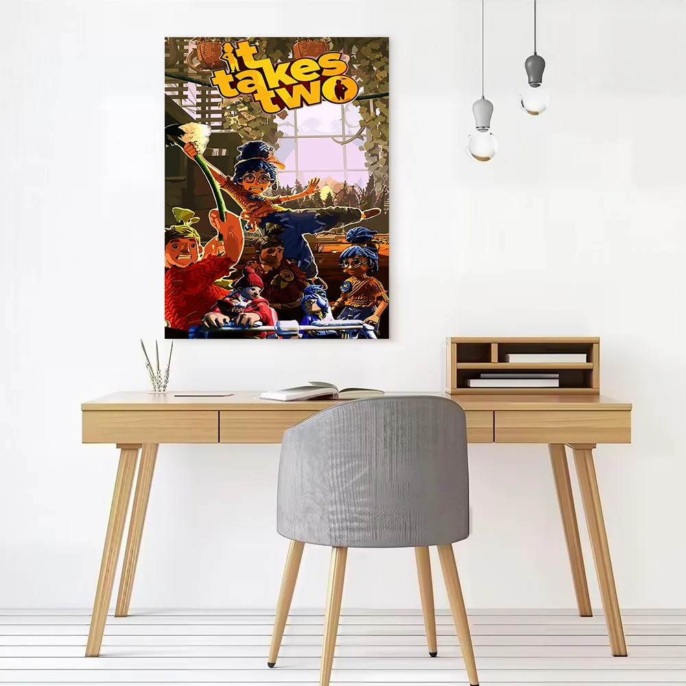 It Takes Two Game Cover Art Canvas Poster Wall Art Customizable High Quality Printed Picture for Living Room Interior Decoration