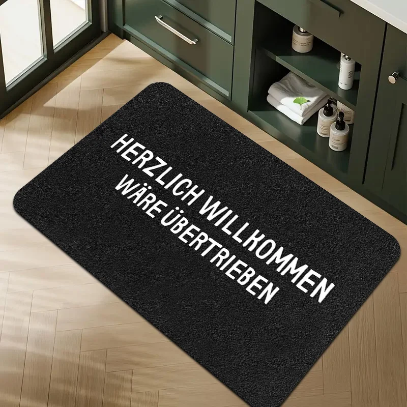 Funny Italian Slogan Printed Entry Rug Unique Foreign Text Decor Mat For Patio And Indoor Home Front Doors