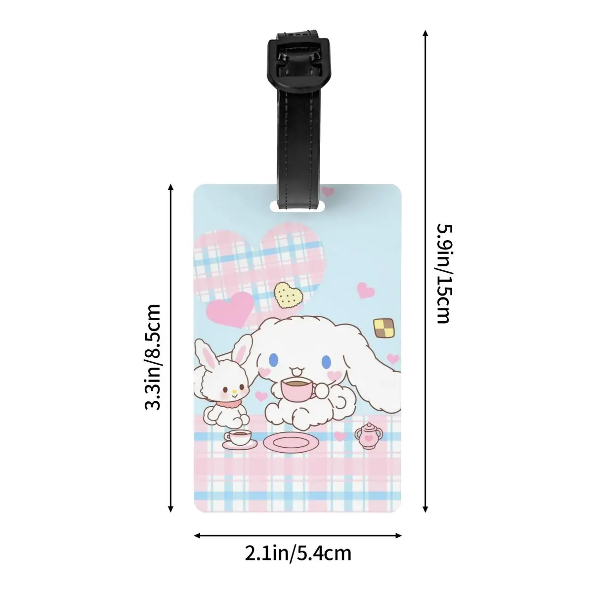 Cute Cinnamoroll Cartoon Luggage Tag With Name Card Privacy Cover ID Label for Travel Bag Suitcase